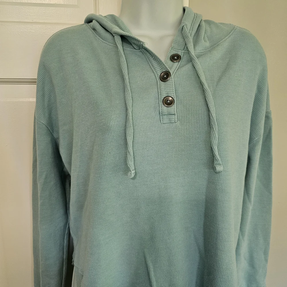 SO Women's Soft Teal Hoodie - Picture 3 of 5